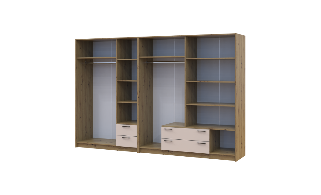 Kleiderschrank Doros Rondi Artisan Eiche/Kaschmir 3+4 Türen 281x52x195 (42005660)
