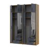Kleiderschrank mit Spiegel und Aufsatz Doros Rondi Artisan Eiche/Graphit 2+2 Türen 164x52x236 (42005701)
