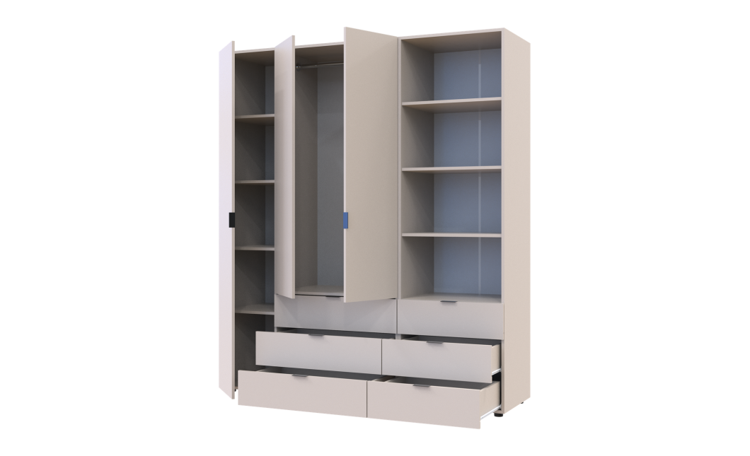 Kleiderschrank Doros Gelar Kaschmir 3 Türen Säulenschrank 176,2x49,5x203,4 (42005175)