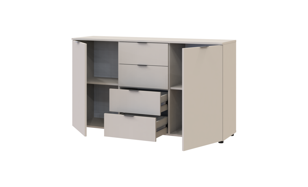 Kommode Doros Ron 5 Kaschmir 2 Türen 4 Schubladen 140x38x81 (41516047)