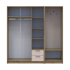 Drehtürenschrank Doros Rondi mit Kleiderstange und Spiegel Artisan Eiche/Kaschmir 3 Türen 181x52x195 (42005282)