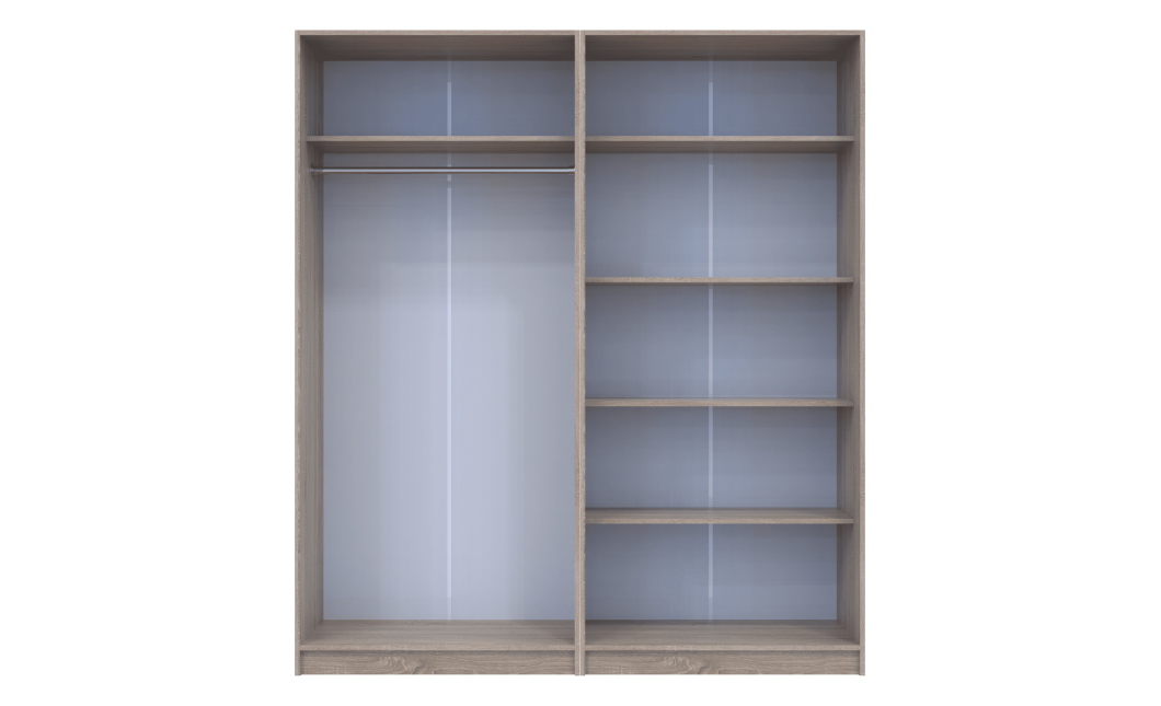 Kleiderschrank Doros Promo Set mit Böden Sonoma Eiche 2+2 Türen 180x48x204 (44900287)