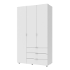 Kleiderschrank Doros Gelar mit Drehtüren Weiß 3 Türen 116,2x49,5x203,4 (80397641)