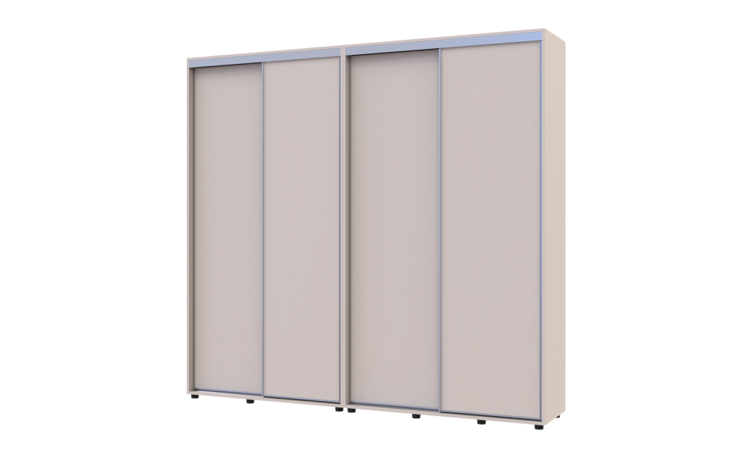 Kleiderschrank Doros Sigma Slim Schiebetüren Kaschmir 2+2 Türen 230x45x214.4 (42005592)
