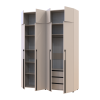 Kleiderschrank mit Schubladen, Regalen und Aufsatz Doros Kasper Kaschmir 2+2 Türen 180x48x245 (42005544)