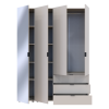 Kleiderschrank Doros Gelar Kaschmir 3 Türen mit Spiegel 155x49,5x203,4 (80737657)