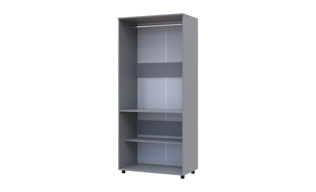 Kleiderschrank Doros Thorn Grau 2 Türen Kleiderstange 90x51,6x200 (44900439)