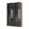 Kleiderschrank mit Spiegel und hohem Aufsatz Doros Rondi Artisan Eiche/Graphit 2+2 Türen 164x52x260 (42005713)