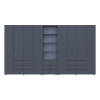 Kleiderschrank Doros Gelar Graphitgrau 4+4 Türen Säulenschrank 370x49,5x203,4 (42005173)