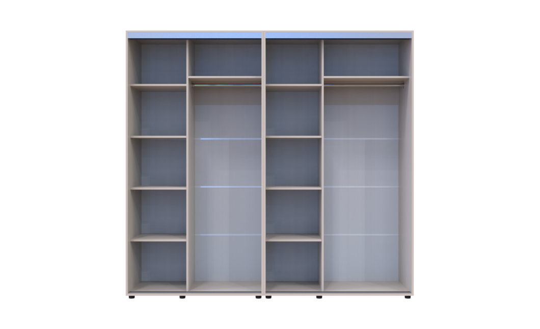 Kleiderschrank Doros Sigma Slim Schiebetüren Kaschmir 2+2 Türen 230x60x214.4 (42005593)