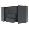 Kommode Doros Ron 5 Graphitgrau 2 Türen 4 Schubladen 140x38x81 (44900235)