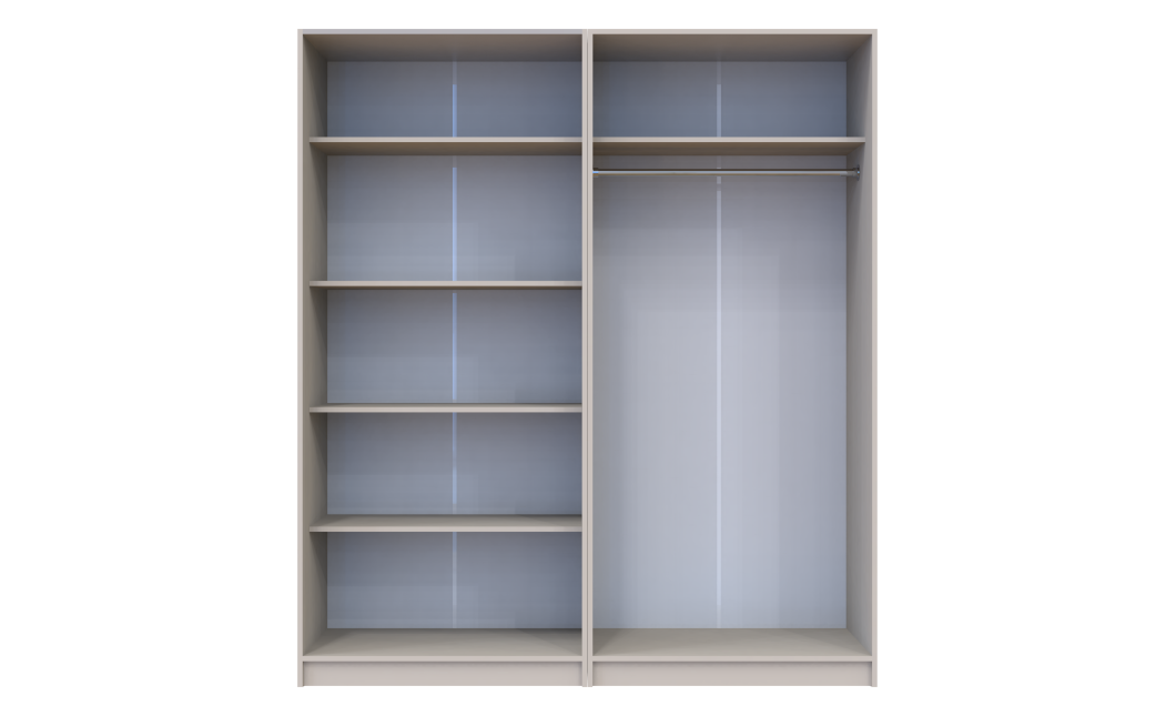 Kleiderschrank Doros Promo Set mit Böden Kaschmir 2+2 Türen 180x48x204 (44900290)