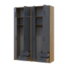 Kleiderschrank mit Aufsatz Doros Rondi Artisan Eiche/Graphit 2+2 Türen 164x52x236 (42005700)