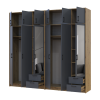 Kleiderschrank mit Spiegel und Aufsatz Doros Rondi Artisan Eiche/Graphit 3+3 Türen 242x52x236 (42005707)