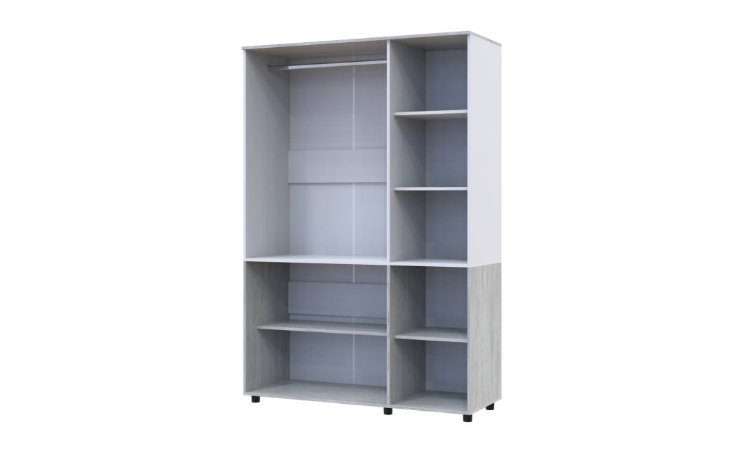Kleiderschrank Doros Thorn Natti Kiefer/Weiß 3 Türen Kleiderstange 135x51,6x200 (44900507)
