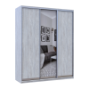 Kleiderschrank Doros City Light Natti Luc Schiebetüren mit Spiegel 180x60x225 (80736522)