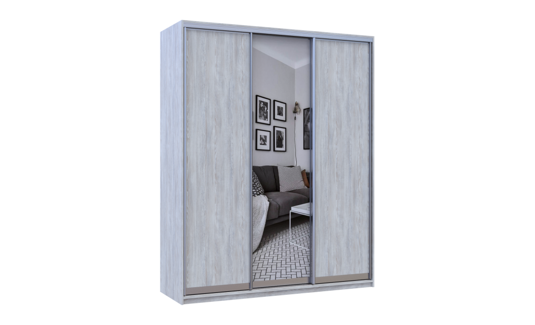 Kleiderschrank Doros City Light Natti Luc Schiebetüren mit Spiegel 180x60x225 (80736522)