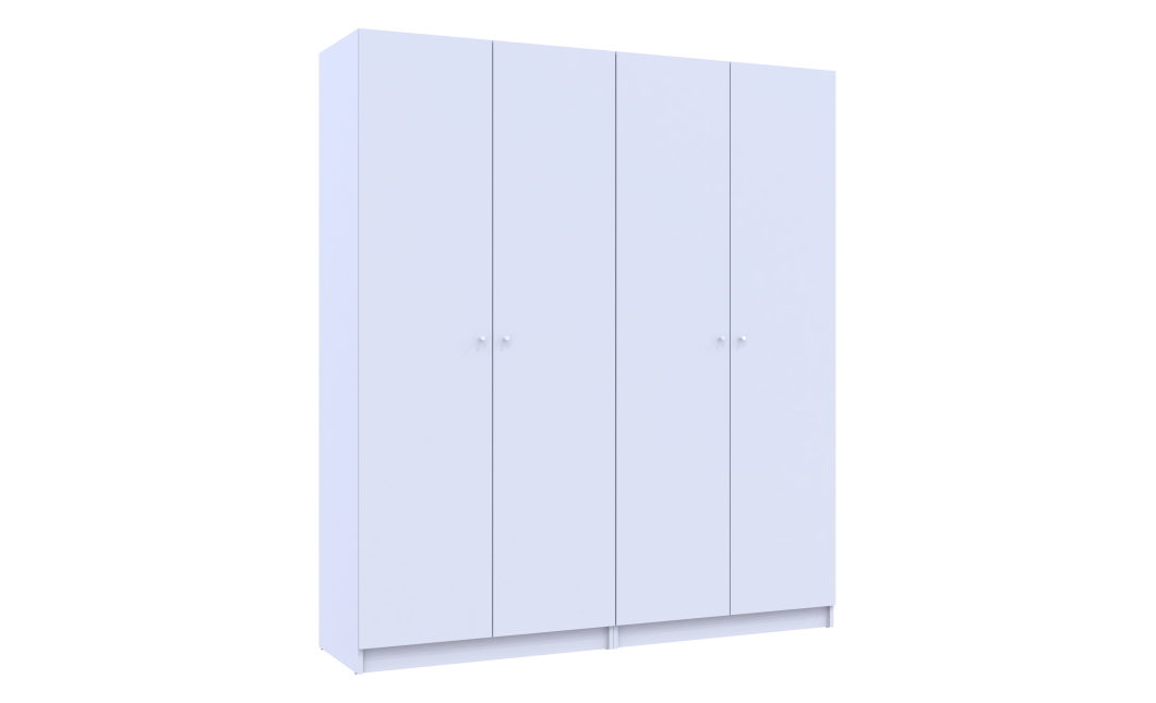 Kleiderschrank Doros Promo Set mit Böden Weiß 2+2 Türen 180x48x204 (44900288)