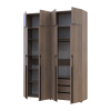 Kleiderschrank mit Schubladen, Regalen und Aufsatz Doros Kasper Cremona Cannolo 2+2 Türen 180x48x245 (42005545)