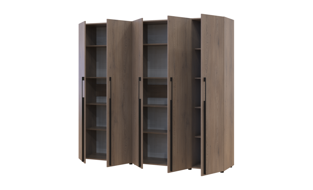 Kleiderschrank mit Regalen Doros Kasper Cremona Cannolo 2+3 Türen 225x48x204 (42005547)