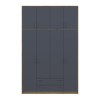 Kleiderschrank Doros Rondi mit Drehtüren mit Oberschrank Artisan Eiche / Graphitgrau 4 Türen 160x52x260 (42005188)