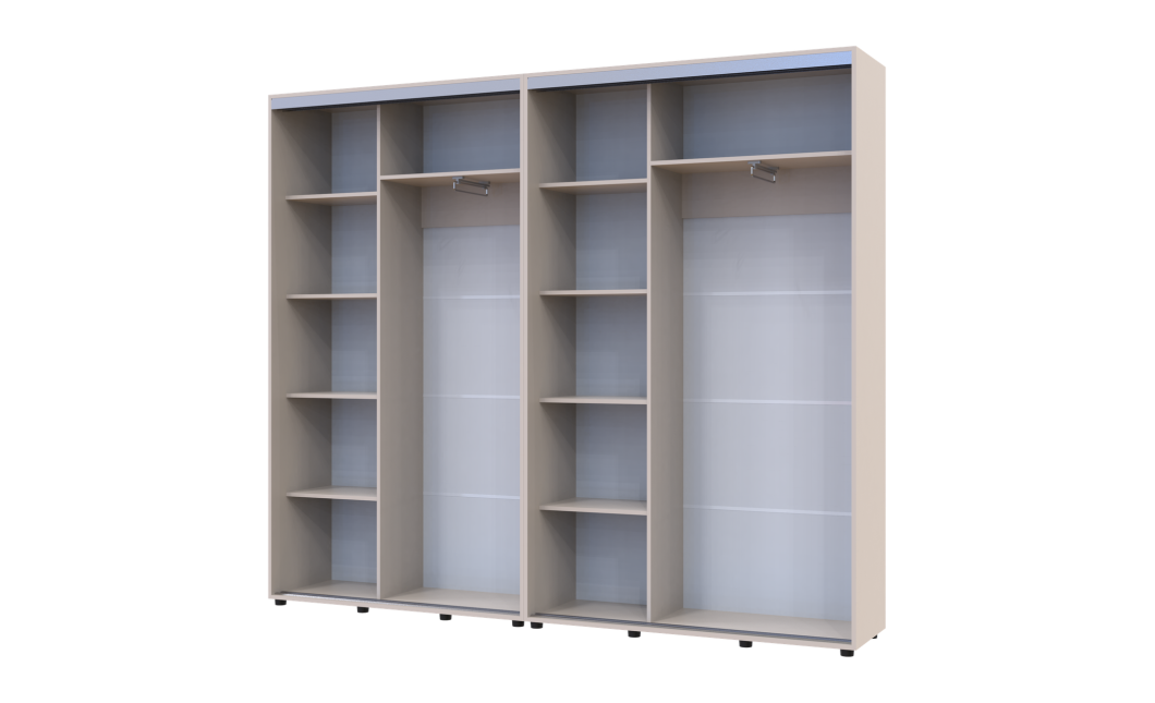 Kleiderschrank Doros Sigma Slim Schiebetüren Kaschmir 2+2 Türen 250x45x214.4 (42005596)