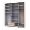 Kleiderschrank Doros Rondi mit Kleiderstange, Spiegel und hohem Oberschrank Kaschmir 4 Türen 220x52x260 (42005408)