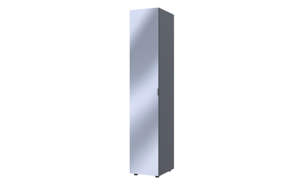 Kleiderschrank Doros Gelar Graphitgrau mit Spiegel 39x49,5x203,4 (44900244)