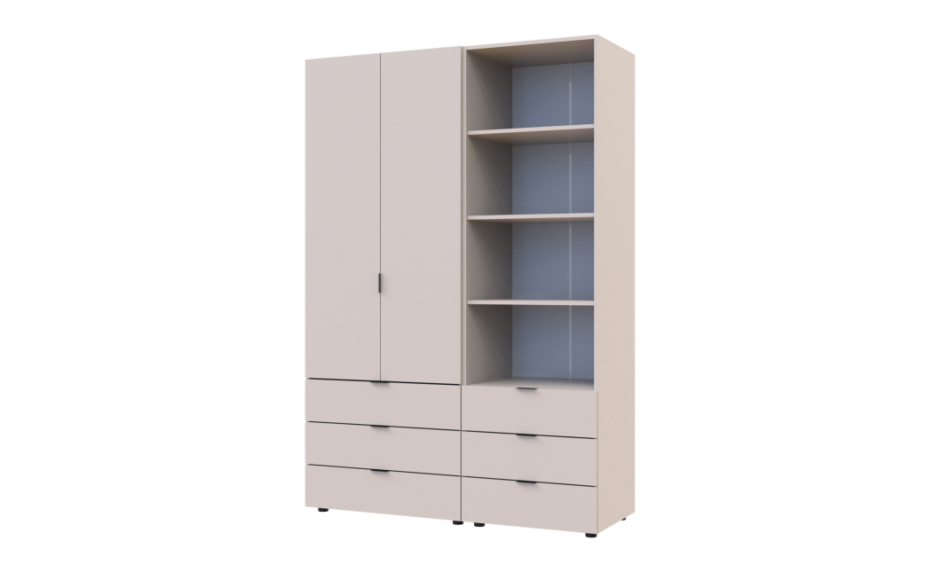 Kleiderschrank Doros Gelar Kaschmir 2 Türen Säulenschrank 137,5x49,5x203,4 (42005174)