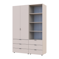 Kleiderschrank Doros Gelar Kaschmir 2 Türen Säulenschrank 137,5x49,5x203,4 (42005174)