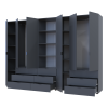 Kleiderschrank Doros Gelar Graphitgrau 3+3 Türen Säulenschrank 292,4x49,5x203,4 (42005172)