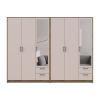 Kleiderschrank mit Spiegel Doros Rondi Artisan Eiche/Kaschmir 3+3 Türen 242x52x195 (42005659)