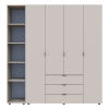 Kleiderschrank Doros Gelar Kaschmir 4 Türen mit offenem Regal 193,2x49,5x203,4 (80737647)