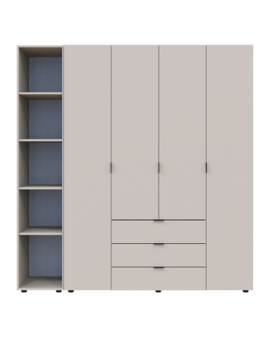 Kleiderschrank Doros Gelar Kaschmir 4 Türen mit offenem Regal 193,2x49,5x203,4 (80737647)