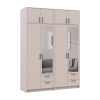 Kleiderschrank mit Spiegel und Aufsatz Doros Rondi Kaschmir 2+2 Türen 164x52x236 (42005629)