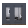Kleiderschrank mit Spiegel und Aufsatz Doros Rondi Artisan Eiche/Graphit 2+4 Türen 242x52x236 (42005705)
