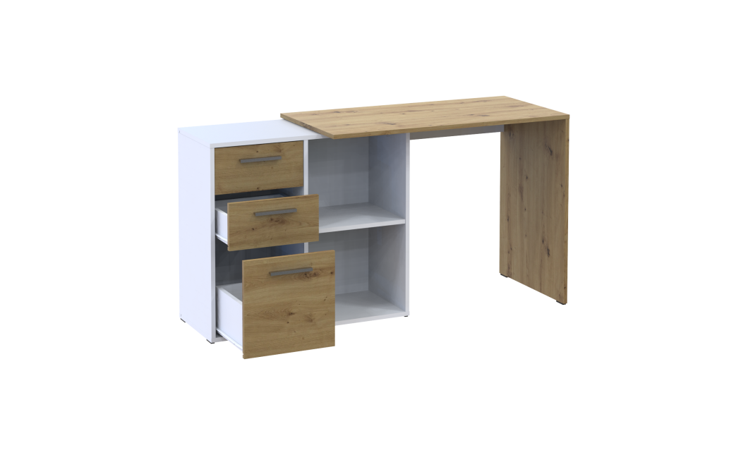 Computertisch Doros T8 Weiß Eiche Artisan 100x83x75 (41516060)