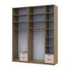 Kleiderschrank mit Spiegel und hohem Aufsatz Doros Rondi Artisan Eiche/Kaschmir 2+3 Türen 203x52x260 (42005679)