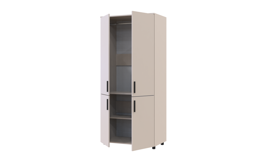 Kleiderschrank Doros Thorn Kaschmir 2 Türen Kleiderstange 90x51,6x200 (44900447)