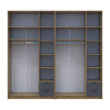 Kleiderschrank mit Spiegel und Aufsatz Doros Rondi Artisan Eiche/Graphit 3+3 Türen 242x52x236 (42005707)