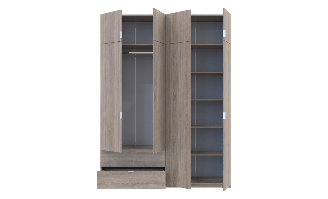 Kleiderschrank Doros Lukas mit Drehtüren Sonoma Eiche 180x50x250 (80737731)