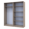Kleiderschrank Doros Promo Set mit Böden Sonoma Eiche 2+2 Türen 180x48x204 (44900287)