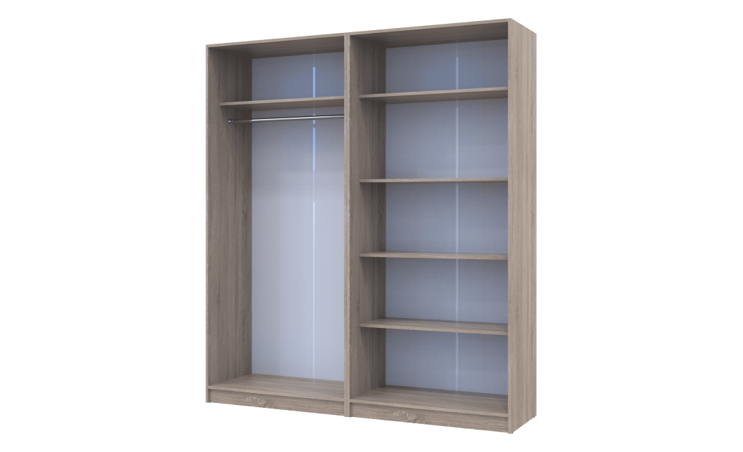 Kleiderschrank Doros Promo Set mit Böden Sonoma Eiche 2+2 Türen 180x48x204 (44900287)