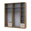 Kleiderschrank mit Spiegel und Aufsatz Doros Rondi Artisan Eiche/Kaschmir 2+3 Türen 203x52x236 (42005667)