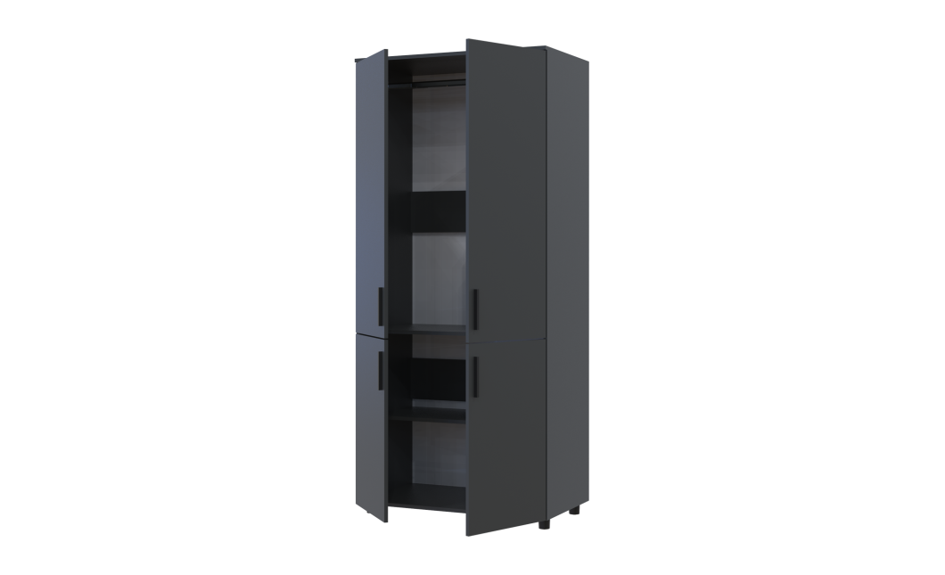 Kleiderschrank Doros Thorn Anthrazit 2 Türen Kleiderstange 90x51,6x200 (44900443)