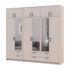 Kleiderschrank mit Spiegel und Aufsatz Doros Rondi Kaschmir 2+4 Türen 242x52x236 (42005633)
