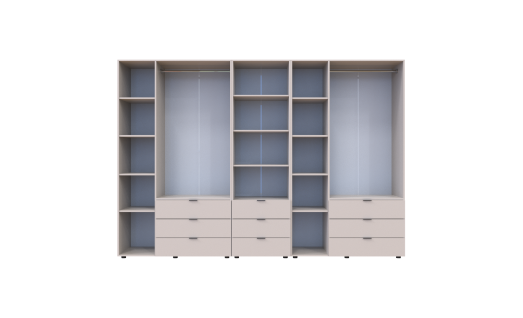 Kleiderschrank Doros Gelar Kaschmir 3+3 Türen Säulenschrank 292,4x49,5x203,4 (42005178)
