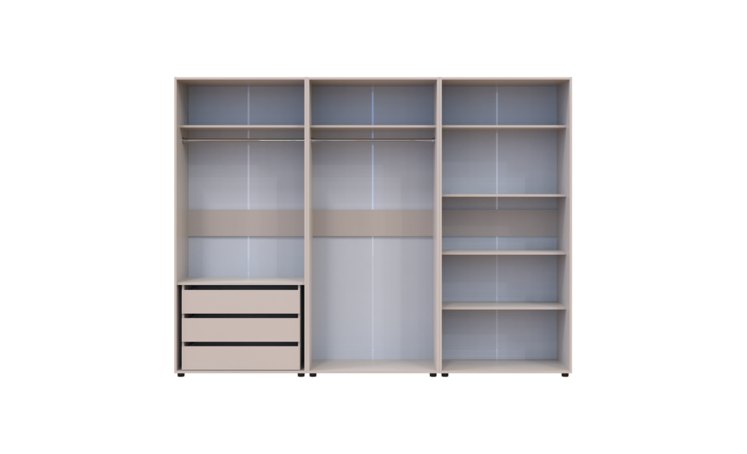Kleiderschrank mit Regalen und Schubladen Doros Kasper Kaschmir 2+2+2 Türen 270x48x204 (42005730)