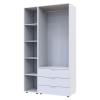 Kleiderschrank Doros Gelar Weiß 2 Türen mit offenem Regal 115,7x49,5x203,4 (42005029)
