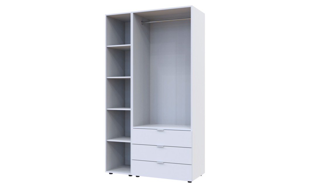 Kleiderschrank Doros Gelar Weiß 2 Türen mit offenem Regal 115,7x49,5x203,4 (42005029)